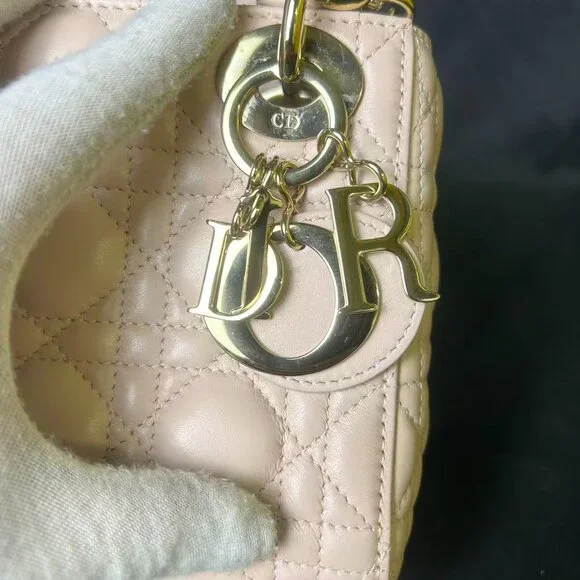 Lady Dior Mini Bag – Beige Lambskin with Gold Hardware - Picture 7 of 16